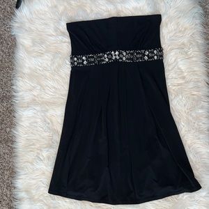 White House Black Market Black Dress With Embellishments